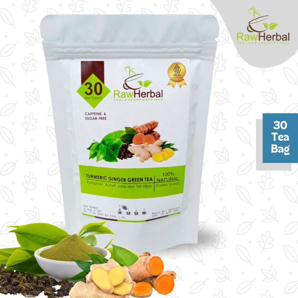 Travel Trendy Turmeric Ginger Green Tea : Kunyit Jahe & Teh Hijau Isi 30 Bag x1 Style - Image 4