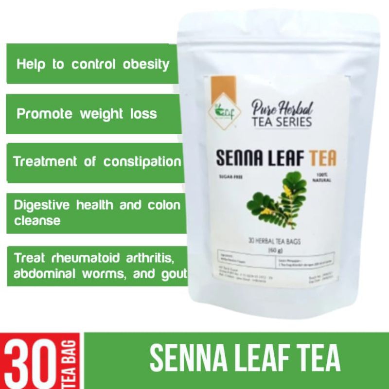 ELIF TEA Senna Leaf Tea  Teh Detox Pembersih Usus Kotor Penyebab Jerawat  Obesitas  Colon Detox Tea Atasi Sembelit   -v1