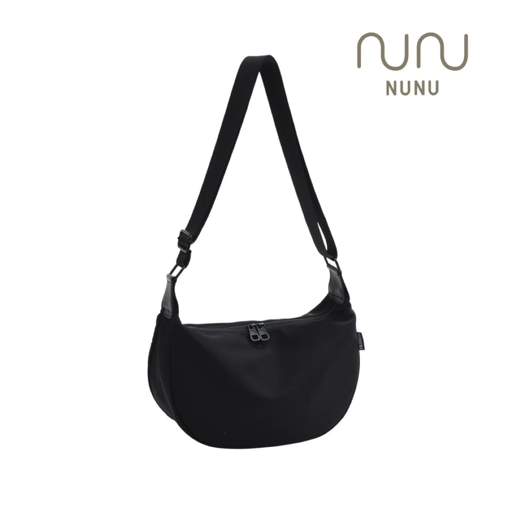 NUNU Cloth Gyoza Bag - Unisex Women Men Fashion Crossbody Half Moon Dumpling Bag Nylon Beg Tangan Uniseks Wanita Lelaki