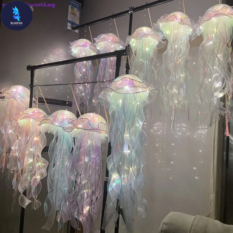 BF INS Jellyfish Lantern Wind Chime Hanging Lamp Party Living Room Decoration Night Light Children Girls Toy Gifts