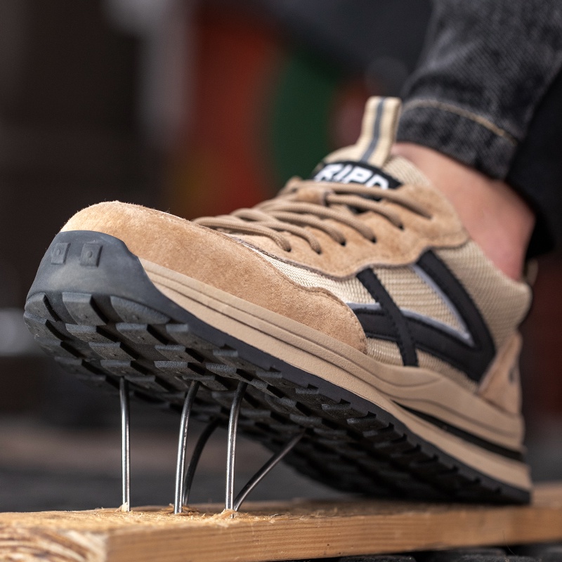 Kasut Tulldent Safety Shoes Men Steel Toe Cap Anti-smashing Anti-piercing  Breathable in Khaki