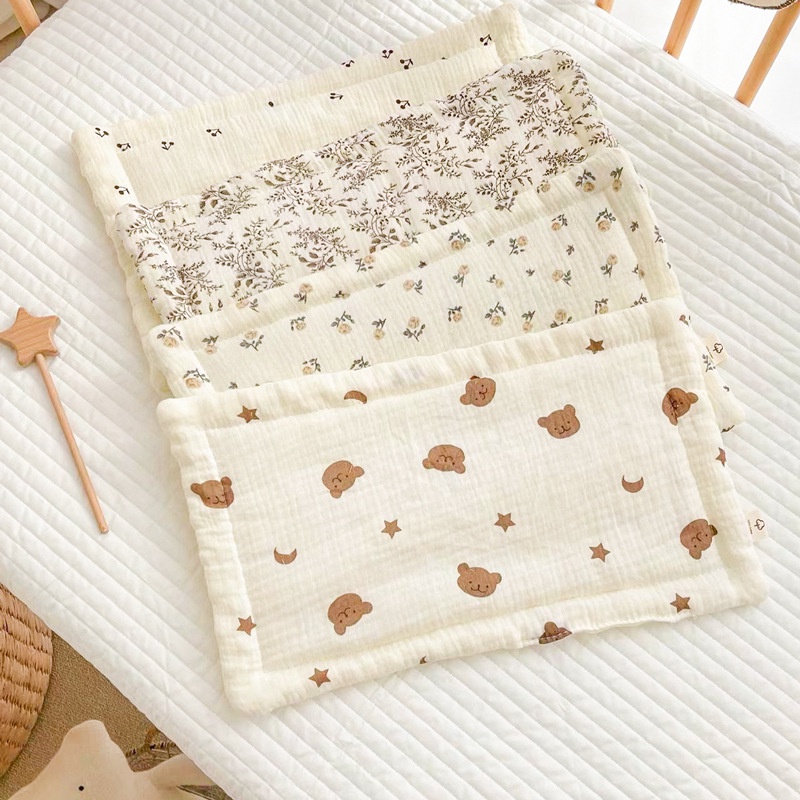 Ins cotton gauze baby flat pillow Doudou velvet baby pillow newborn cloud pillow hiccup towel anti-spitting.