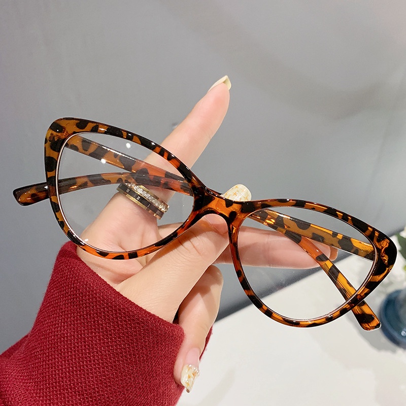 Women Casual Plain Anti Blue Light Cat Eye Frame Fashionable Internet Celebrity Same Style Glasses