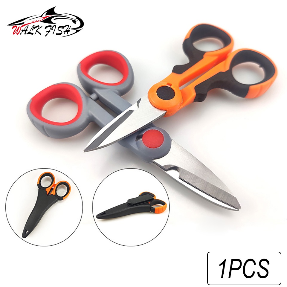 WALK FISH Stainless Steel Braided Fishing Line Scissors Japanese Multifunctional Portable Fishing Use Scissors Line Cutter