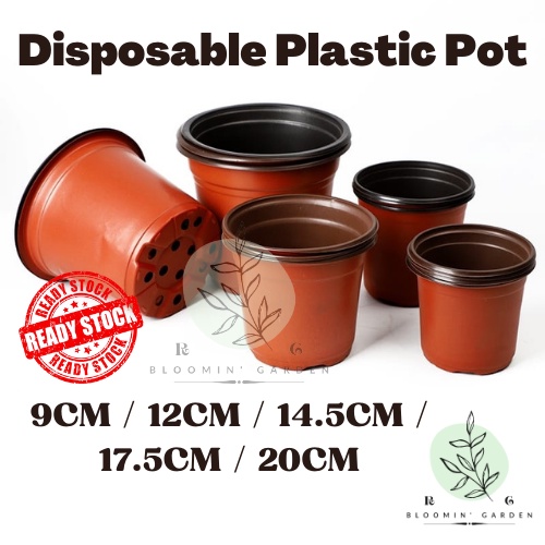 Ultra Thin Plactic Flower Pot Plant Pot Nursery Pot Disposable Pasu Bunga Plastik Murah Pasu Bunga Besar 塑料育苗盆 一次性花盆 便宜