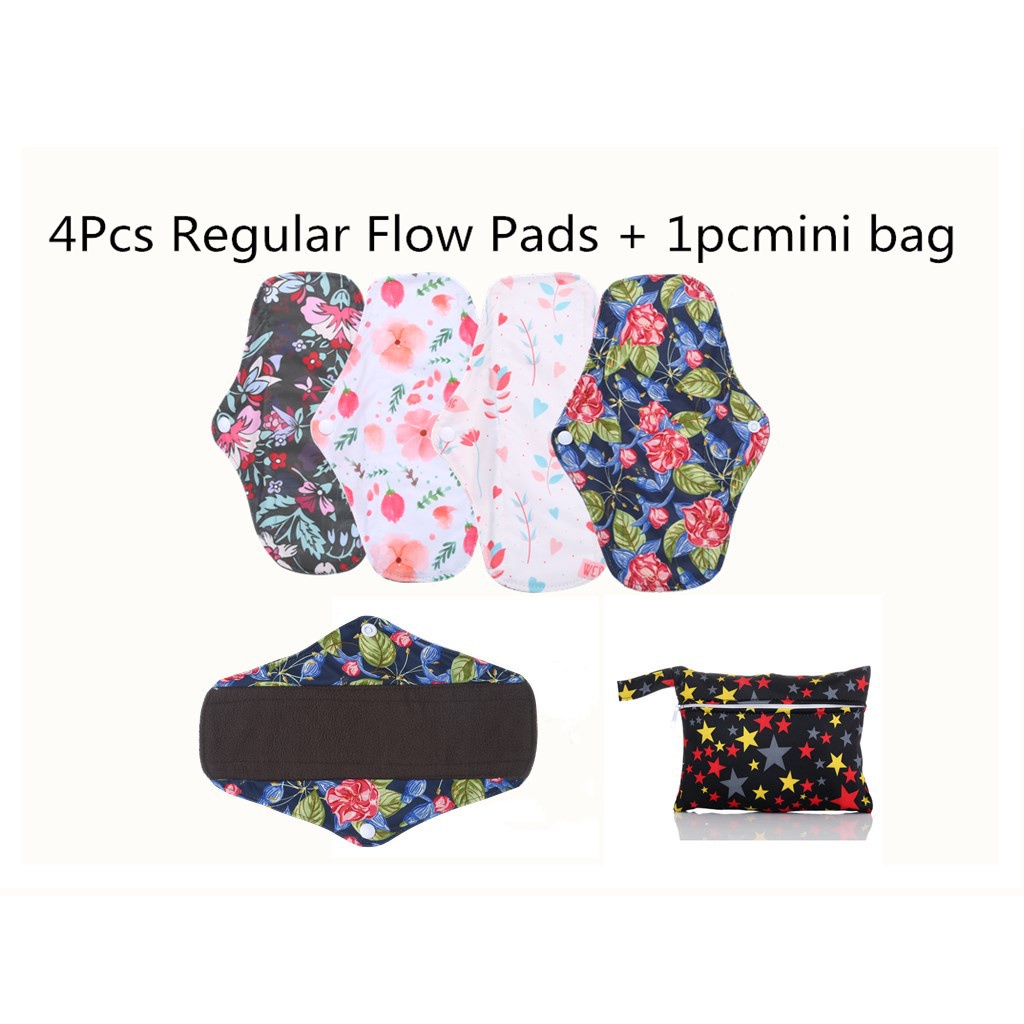 Reliable Purpose 5 Pcs Waterproof Reusable Regular Flow Cloth Menstrual Pads Sanitary Set Versatile - Image 2