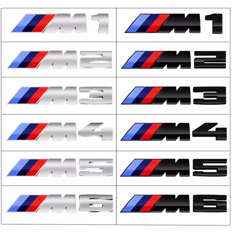 For BMW M1 M2 M3 M4 M5 M6 M7 M8 logo Rear trunk emblem Car side sticker Back badge modification