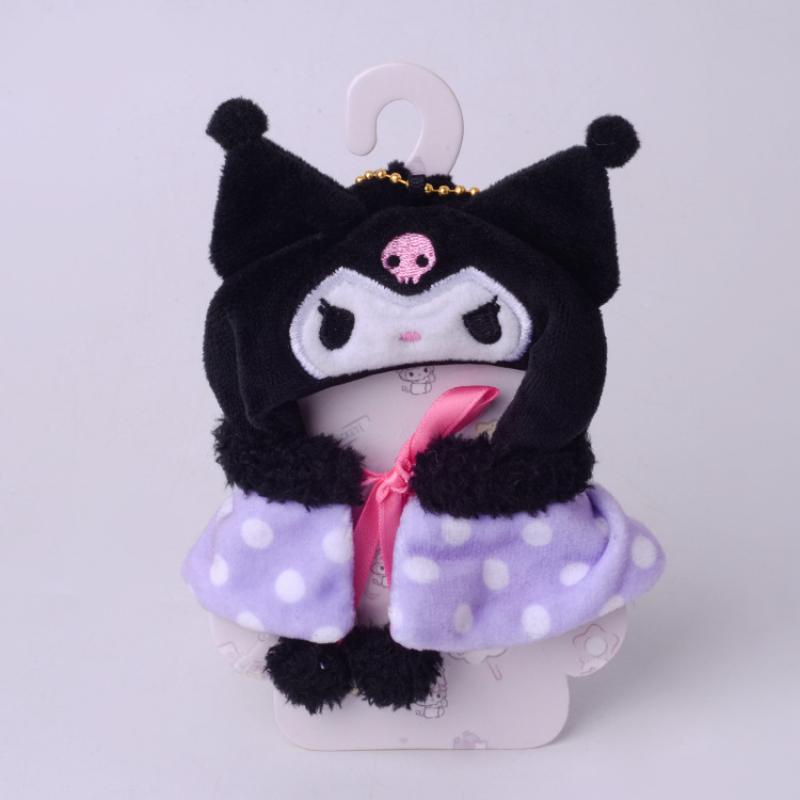 Kawaii Sanrio Hello Kitty Kuromi Melody Cinnamoroll Plush Doll Accessories Creative Plushie Cape  Clothes Gifts Toy