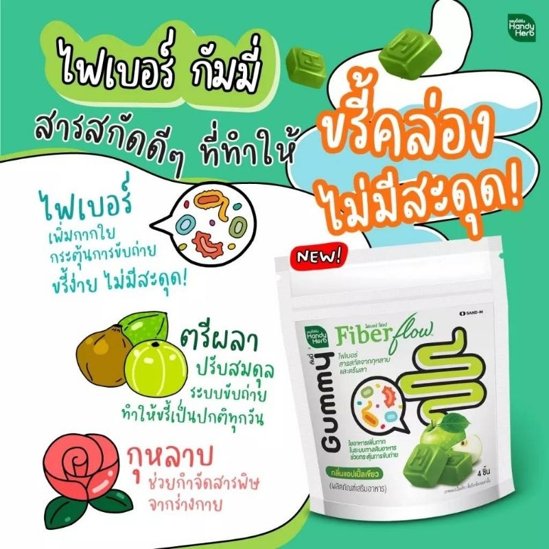 Premium Must HandyHerb Fiber flow Gummies Suitable Drivers Difficult Take Constipation - Image 4