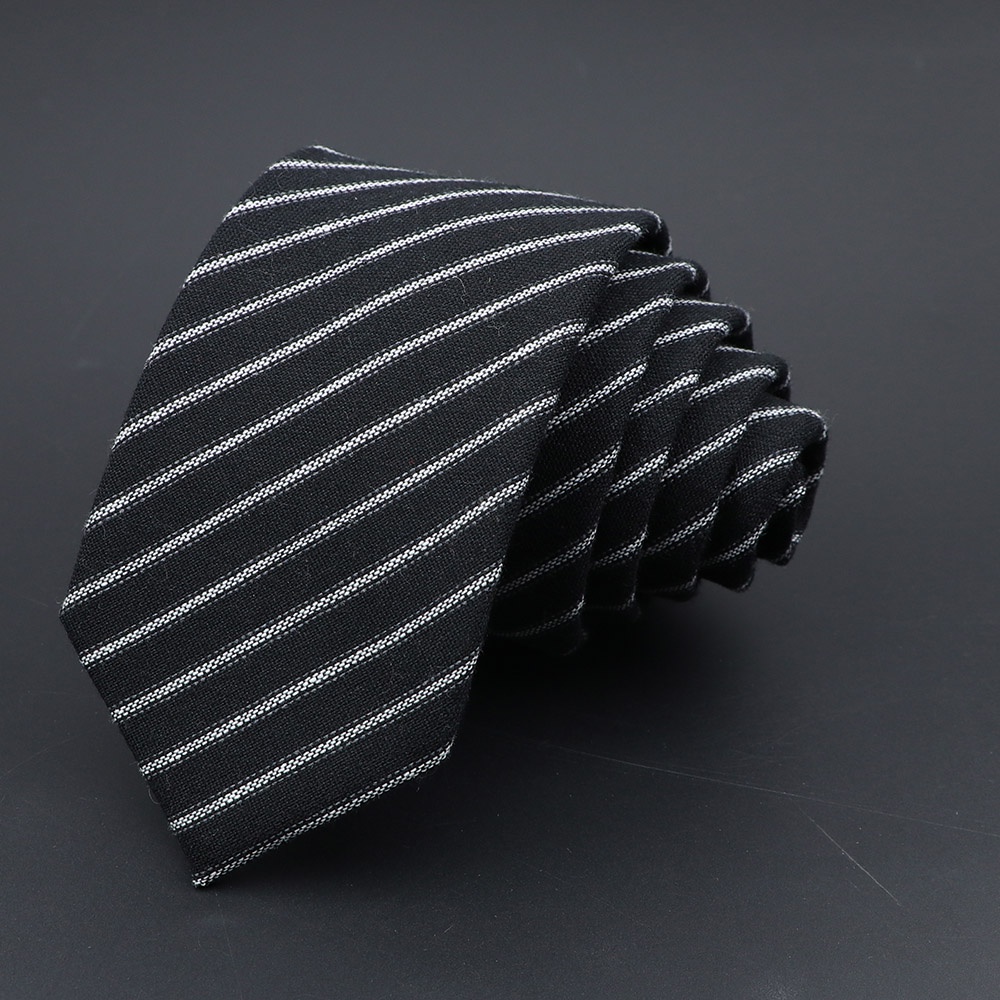 Durable Versatile High Quality Wool Ties Men Solid Color Skinny Handmade Neckties Striped Slim Casual Tie Accessories... - Image 3