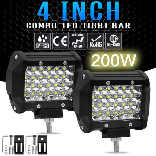 Premium Durable 200W 4" LED Combo Work Light Bar Spotlight Off-road Driving Fog Lamp Truck Purpose - Image 3