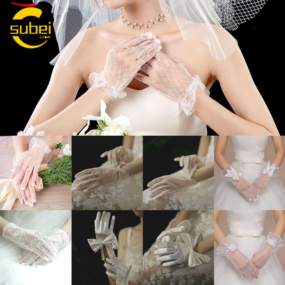 SUBEI 1 Pair Vintage Wedding Bridal Gloves Party Cosplay Accessories Cycling Driving Mittens Lace Gloves Party Dress New Fashion Clothing Accessories Evening Prom Decor Bridal Gown Mittens