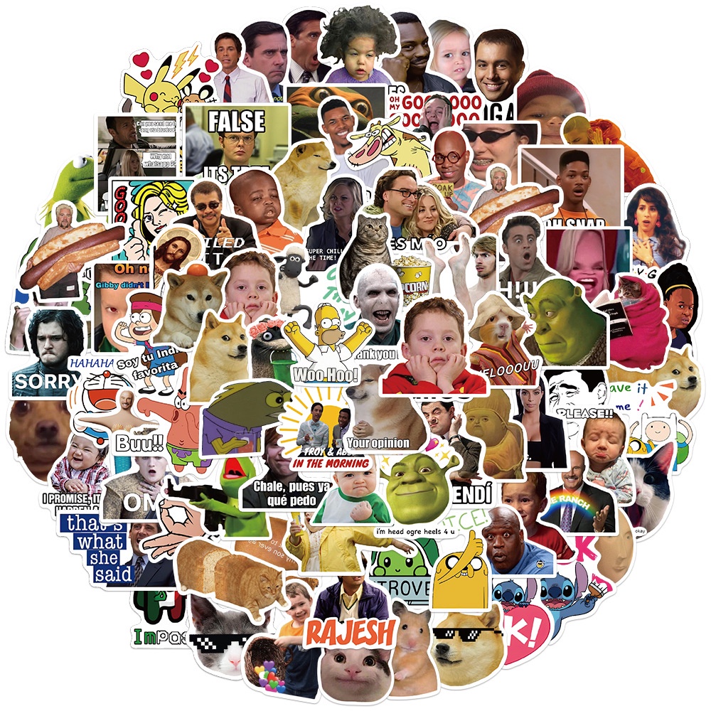 100/50PCS Social Media Influencer MEME Emoticons Waterproof Graffiti Stickers For Helmet Bicycle Hand Account Pencil Case Decals LanLanStickersWorld