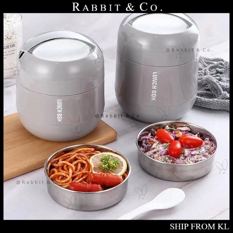 R&C MITI 1.4L/ 1.8L Vacuum Insulated Lunch Box Stainless Steel Hot Thermal Food Container