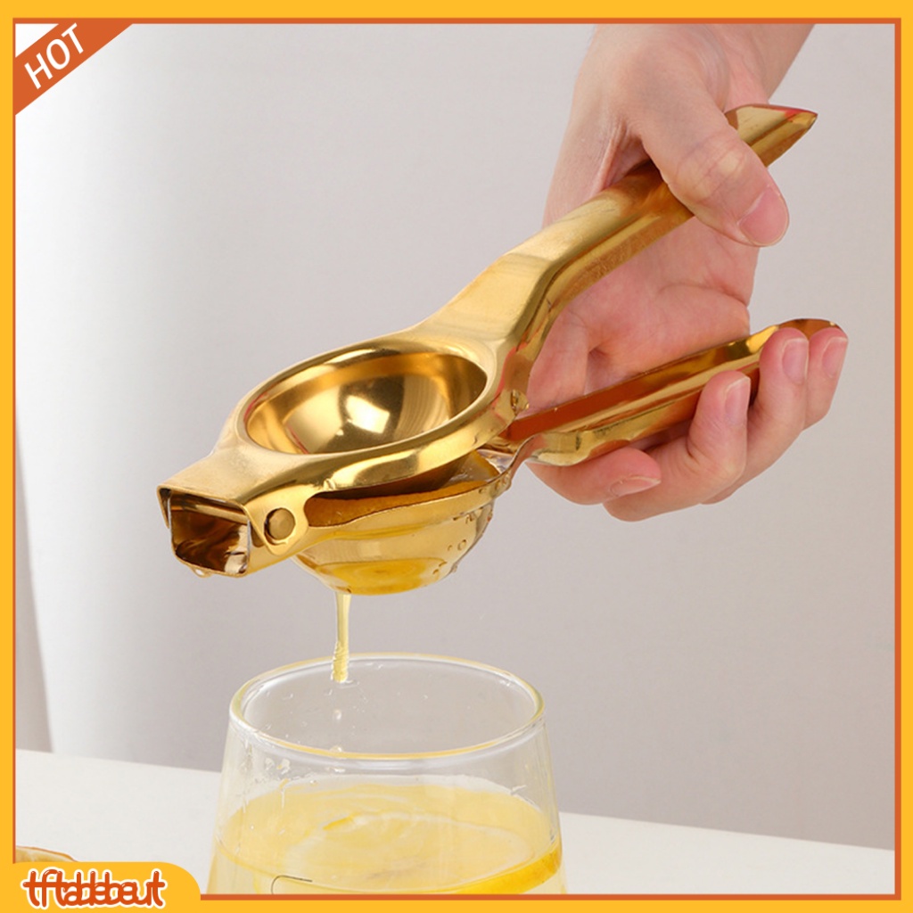 TF* Manual Fruit Juicer Multiple Filter Holes Dishwasher Safe Multifunctional Hand Press Juicing Tool Fast Squeezing Portable Stainless Steel Citrus Lemon Squeezer Kitchen Gadgets