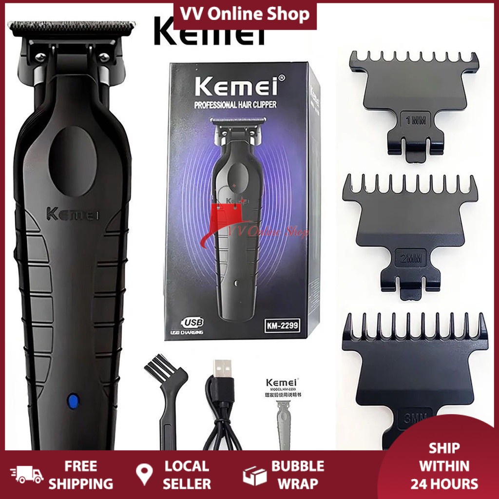 Kemei KM-2299 Professional Hair Trimmer Detailer Barber Electric Clipper Cordless Finish Cutting Machine Zero Gapped