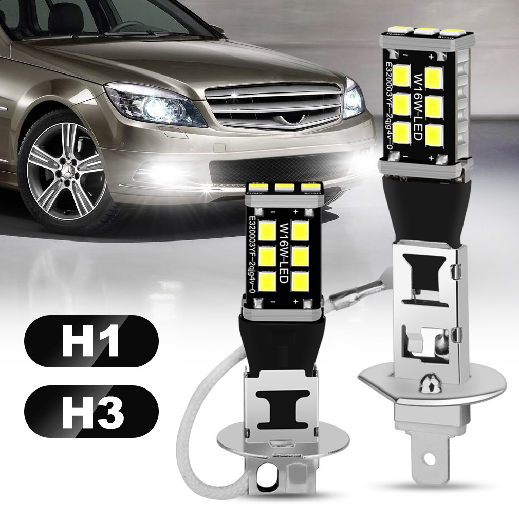 Quality Must PZ 1Pc Super Bright H1 H3 LED Bulb 15SMD 2835 Car Fog Lights 6000K White Driving Running Lamp Automobile... - Image 5