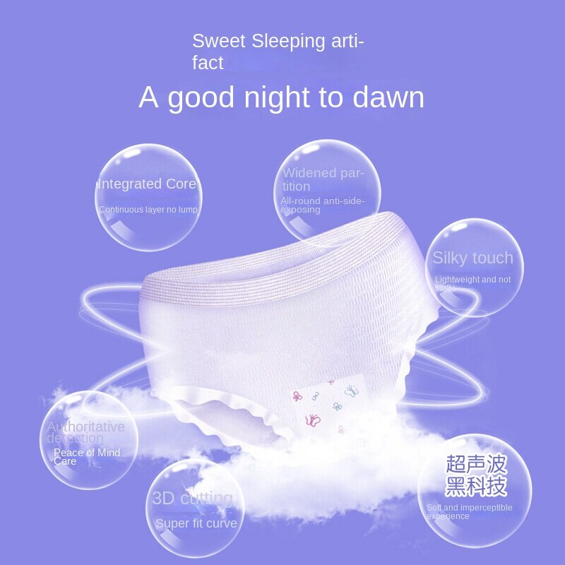 Ankexin  Maternity Underwear Maternal Adult Care Menstrual Sleep Pants Sanitary Napkin Lengthened Sanitary Napkins for N