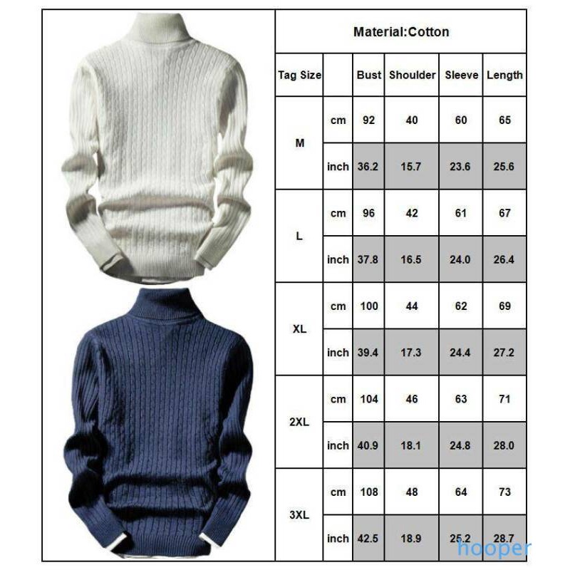 Must Multi Long Sleeve Sweater Men Turtle Neck Jumper Winter Warm Knitted Casual Plain Pullover Reliable - Image 2