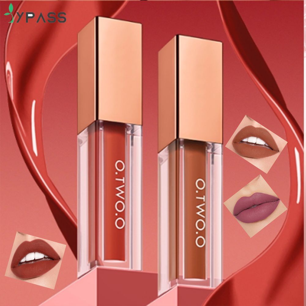 CYREAL O.two.o 12 Colors Waterproof Matte Lip Glaze，matte Lip Tint Kiss Proof Mask 24h Long Lasting Liquid Lipstick Gloss Makeup，create Beautiful Lip Makeup