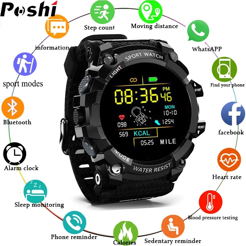 POSHI Smart Watch for Men Waterproof Original Full Touch Screen Smart Watch Women Round Screen Health Curved Screen Bluetooth Call Watch for Android Ios