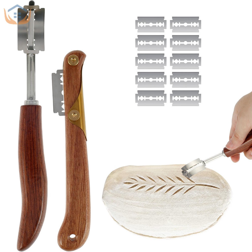 Bread Lame Slashing Tool Dough Scoring Cutter with 10 Blades and Protection Cover for Bread SHOPSKC8524