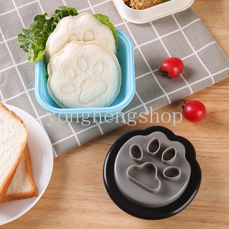 Creative Cartoon Cute Cat Claw Shaped Sandwich Cutter Biscuit Embosser DIY Toast Bread Mold Kids Breakfast Bento Mould Kitchen Baking Accessories