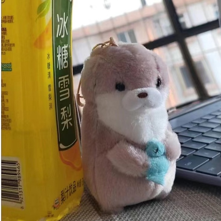 Multi Quality Ready Stock(Quality life)A amuse Cute Little Otter Hug Fish Plush Doll Pendant Gift Li Can Creative Hav... - Image 4