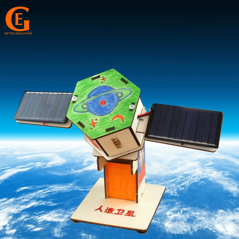 GIFTED EDUCATION DIY Satellite Model Children Solar Energy Toy School Scientific Solar Power Educational Toys