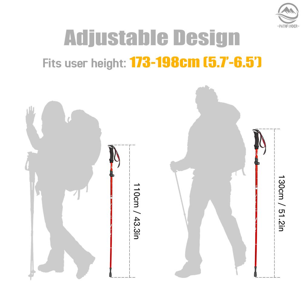 Quality Multi Lightweight Collapsible Trekking Pole Five-fold Walking Stick Hiking Camping Backpacking Versatile - Image 3