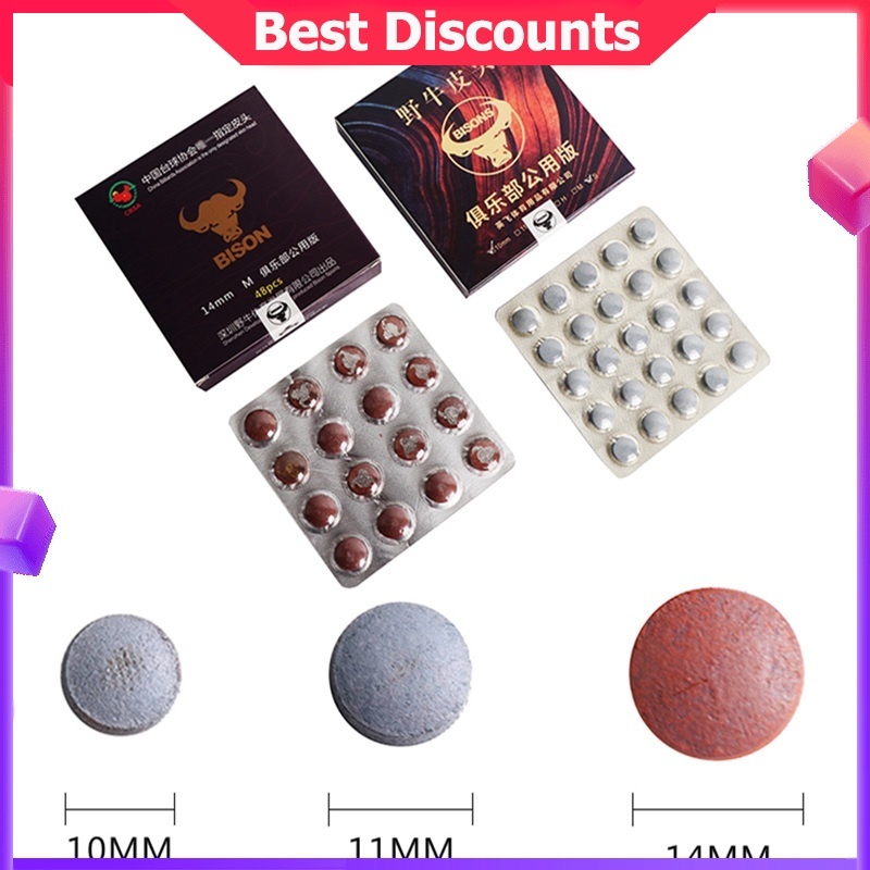 Durable Multi 50/48pcs Pool Cue Tips 10/11/14mm Diameter S/M/H Hardness Billiard Snooker Accessories Reliable Have - Image 4