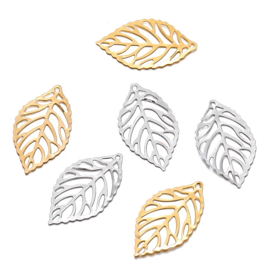 St. kunkka 50Pcs Metal Leaf Pendant Charm All-Match Pendant Can Be Used for DIY Jewelry Making Necklace Bracelet and Crafts