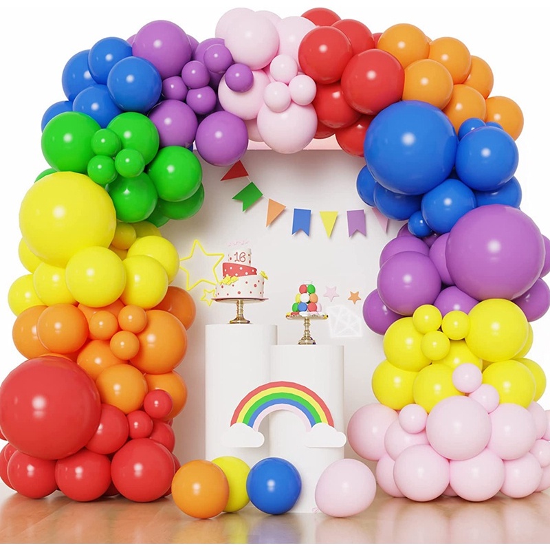 109pcs Pink Beauty Balloons Princess Decoration Girl 1st Happy Birthday Party Decorations Rubber Safe Non-toxic Baloons 