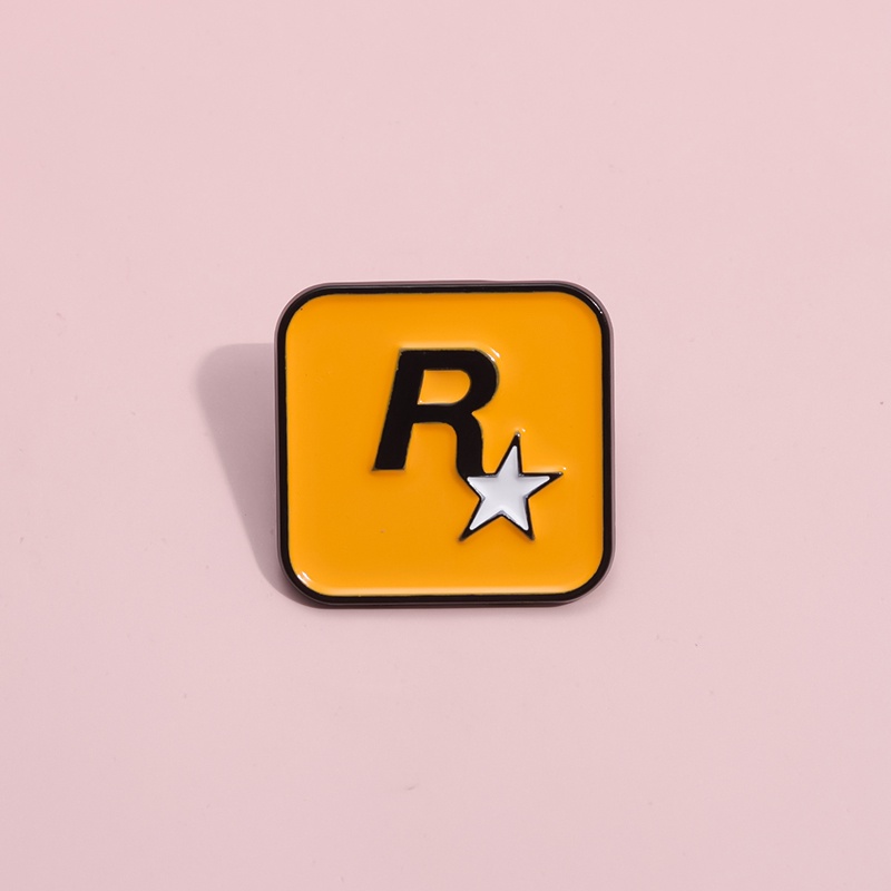 Grand Theft Auto Rockstar Star Enamel Pin Brooches Lapel Badges Backpack Jewelry Gift for Friends