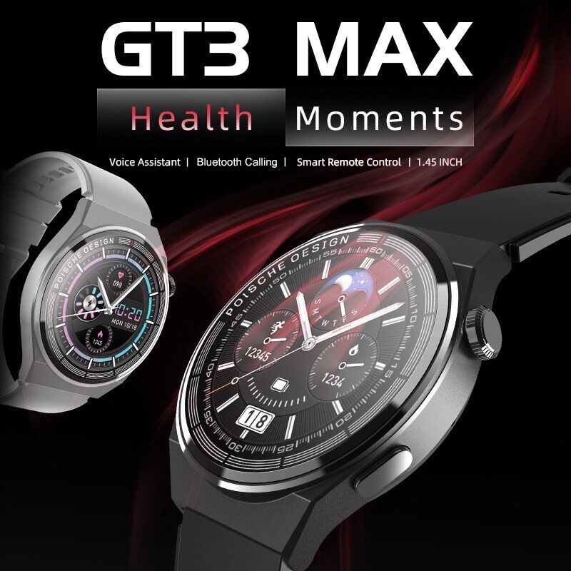 GT3 Max Smart Watch 1.5 inch Full Screen Waterproof Bluetooth Call Fitness Tracker Unisex Watch Wireless Charging