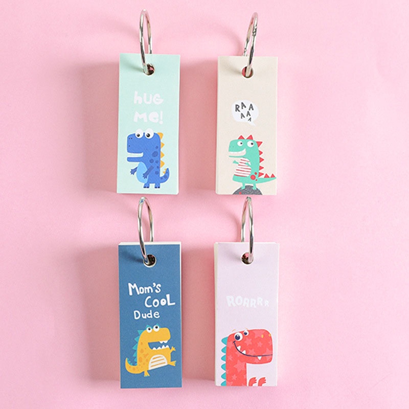 Durable Quality Cute Dinosaur Small Notebook Loose Leaf Word Card Message Study Course Tutorial Guide Kursus Versatil... - Image 5