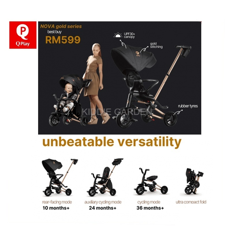 QPLAY Nova 5in1 Foldable Trike Kids Trike Kids Push Trike Kids