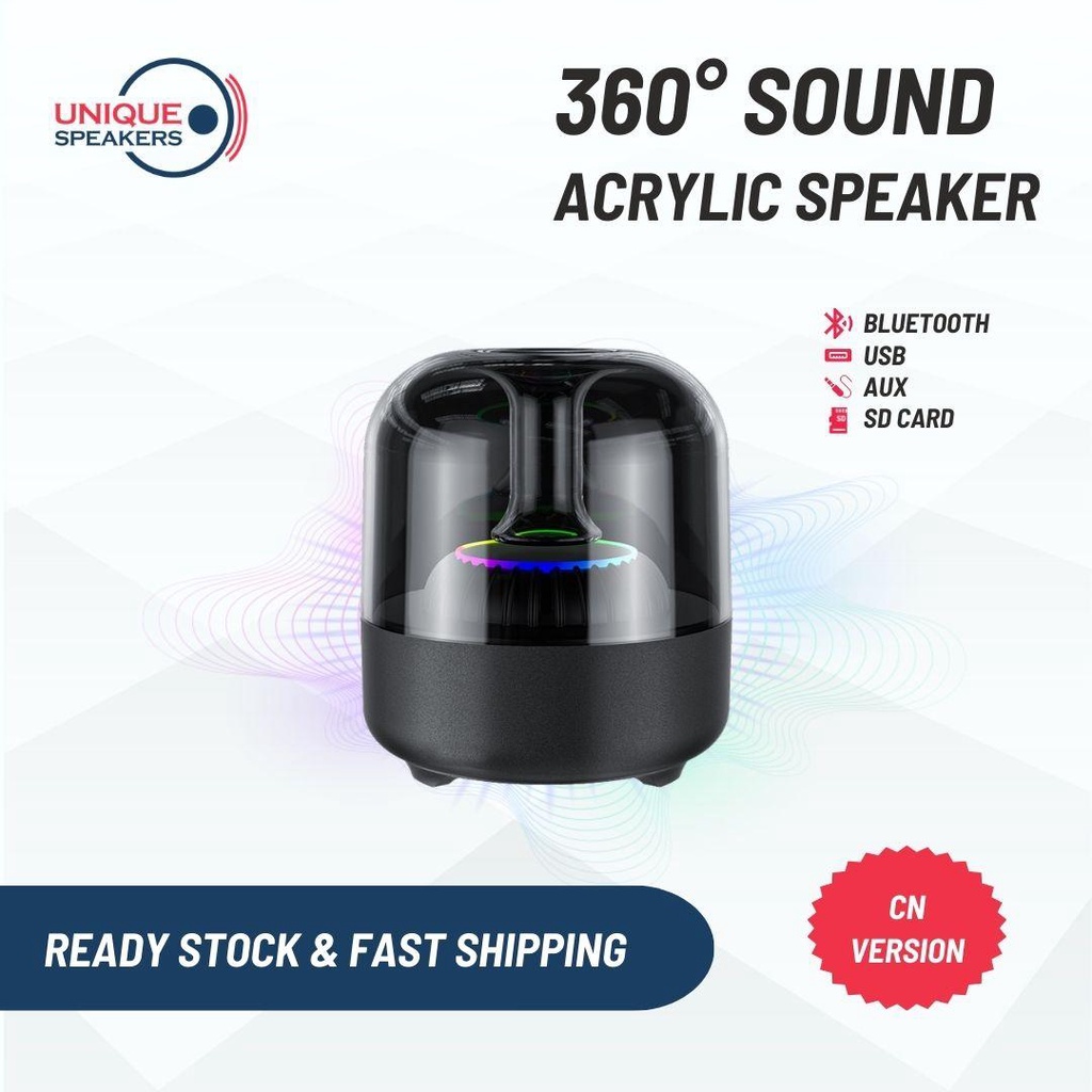 JM-208 360 degree sound LED RGB Light Bluetooth Speaker Bookshelf Speaker Computer Speaker Phone Speaker AUX USB SD Card