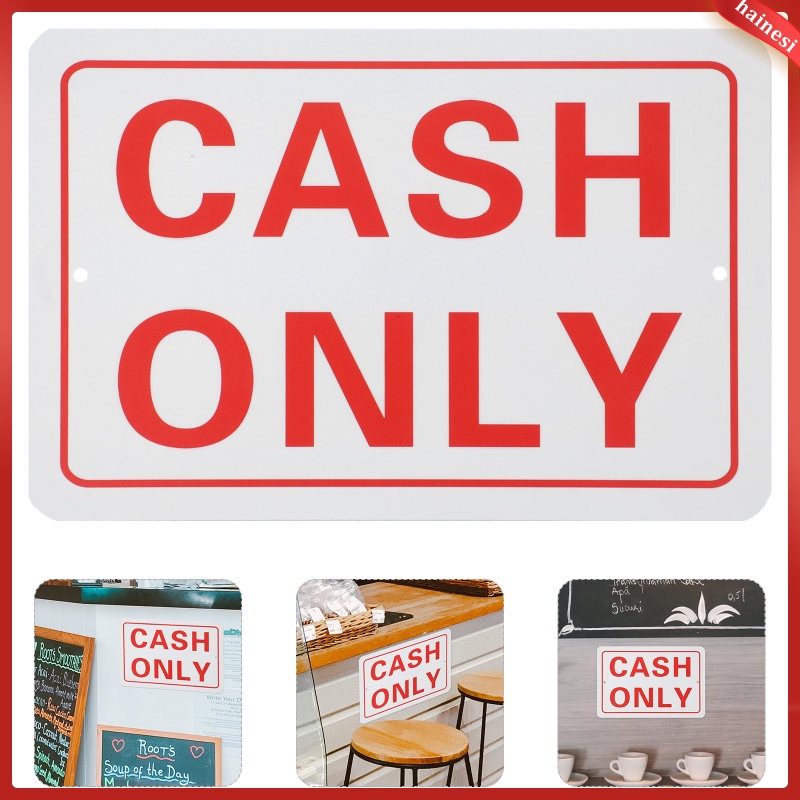 aesthetic kitchen organizer Cash Accepted Sign Business Cashier Metal Signs Payment Only Outdoor Office hainesi