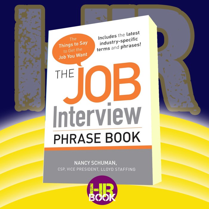 The Job Interview Phrase Book; The Things to Say to Get You Nancy Schu