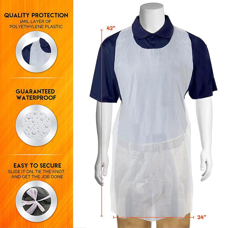 Essential Have S 100 Pcs Plastic Disposable PE Clear Aprons Cooking - Image 4