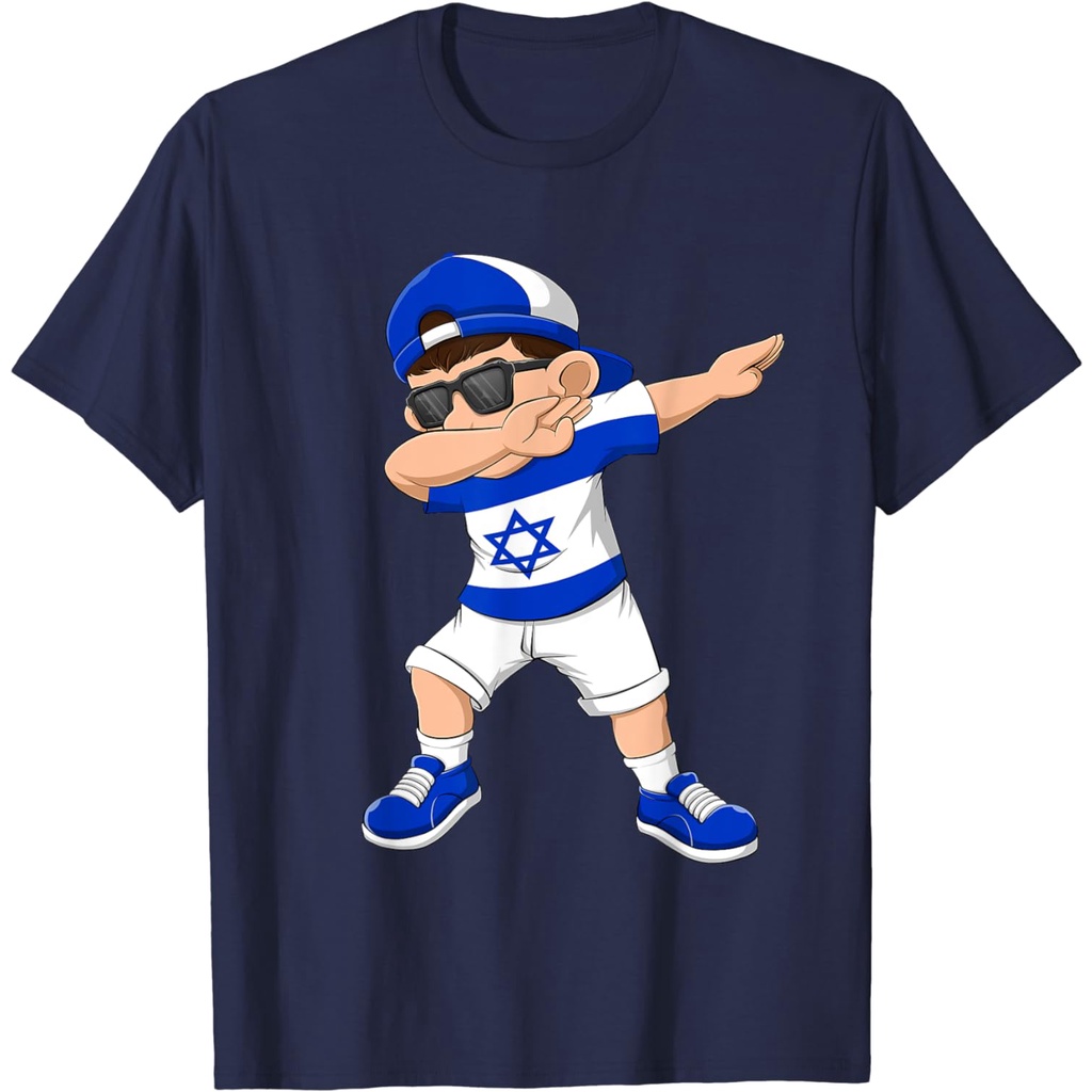 Men's cotton T-shirt Dabbing Boy Israeli Israel Flag Kids Dab Dance T-Shirt 4XL , 5XL , 6XL