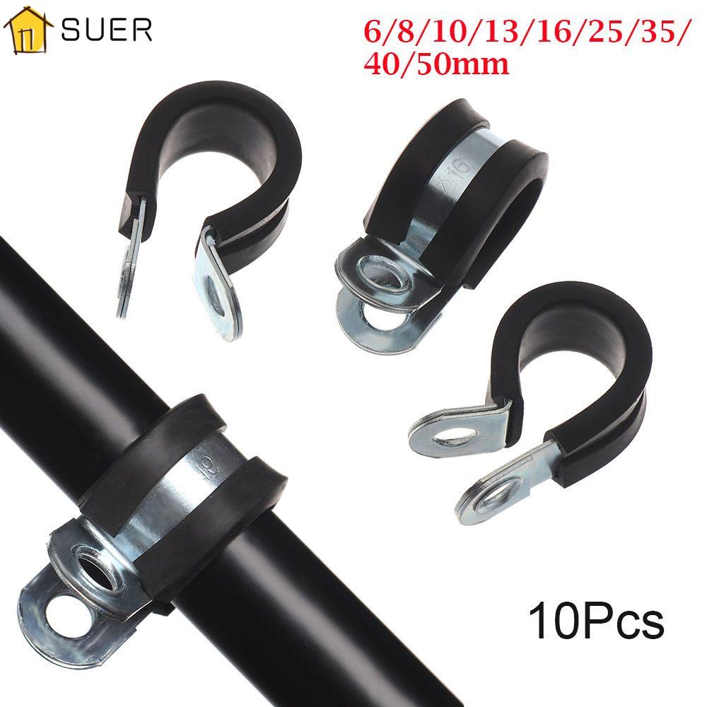 Fit Premium SUER 10Pcs High quality Rubber Lined P Clips Useful Cable Fasteners Wiring Hose Clamp Electrical - Image 4