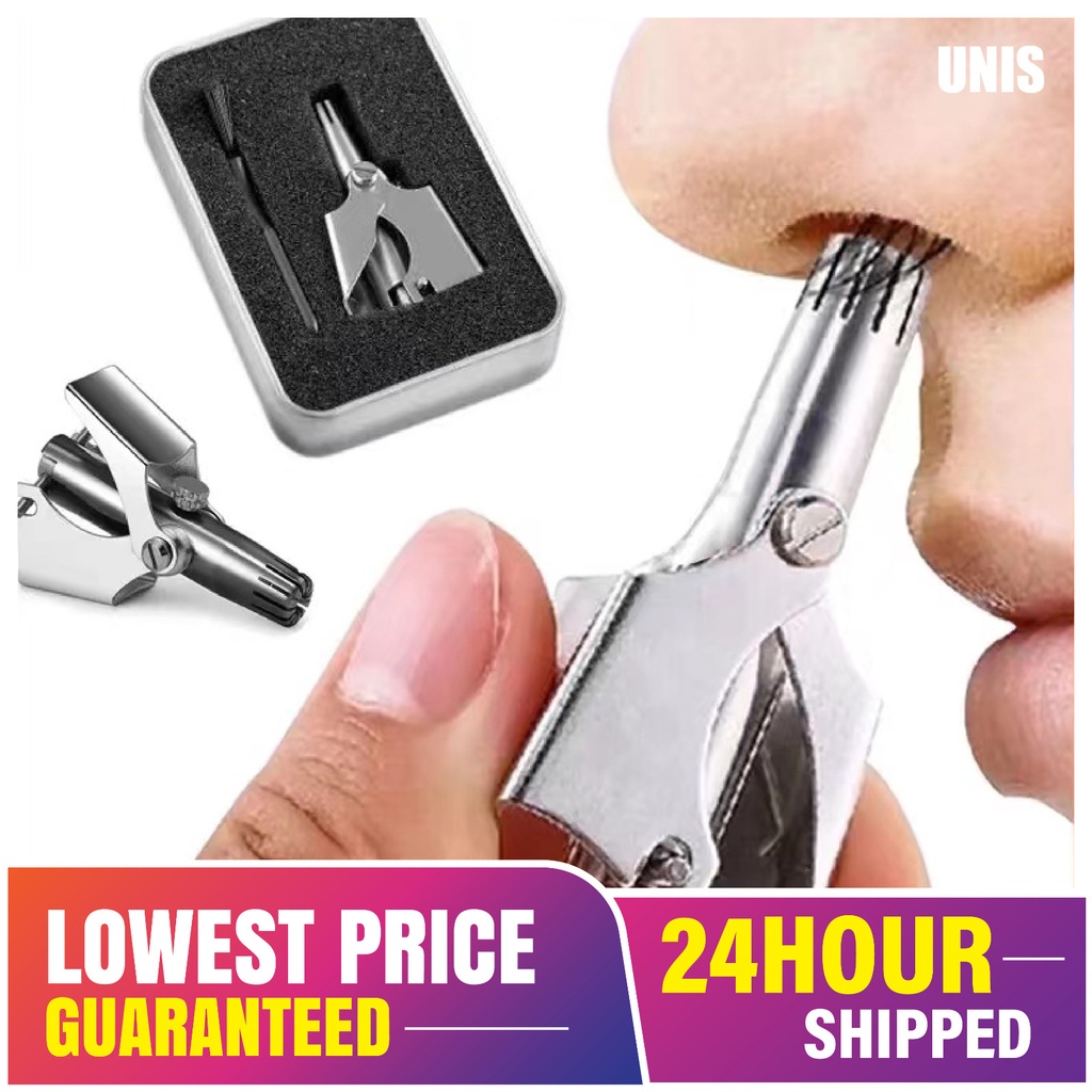 UNIS Stainless steel Gunting Bulu Hidung trimmer Rambut Nose Trimmer Nose hair trimmer scissors Clipper Razor Blade