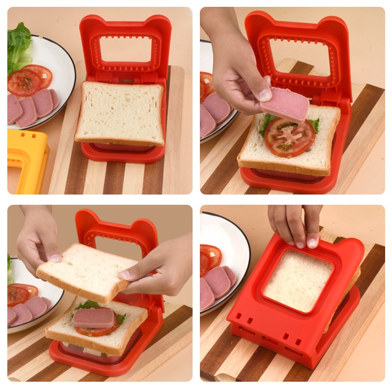 Sandwich mold cutter and sealing machine Sandwich maker and children's sealing machine, bread sandwich cutter circular square