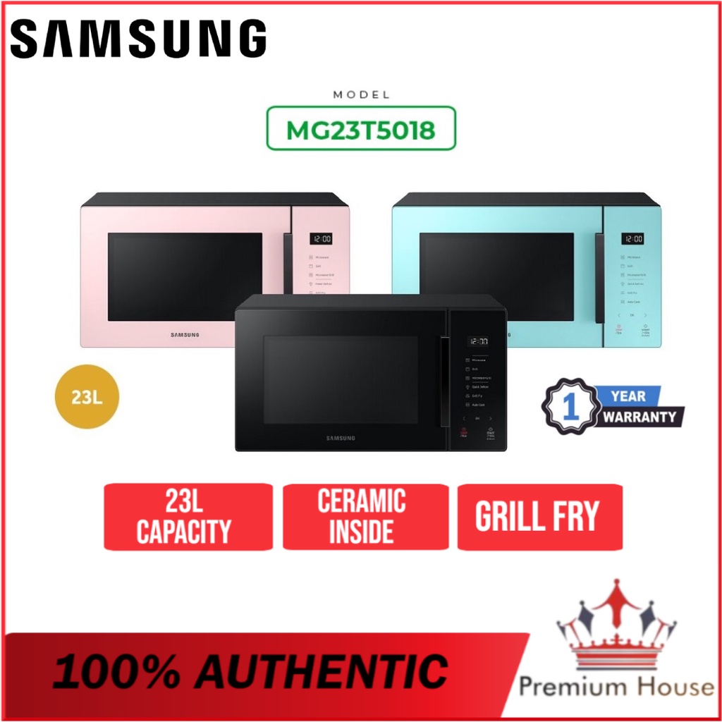 SAMSUNG MG23T5018CK/SM 23L Grill Microwave Oven with Healthy Grill Fry Function*RANDOM COLOUR*