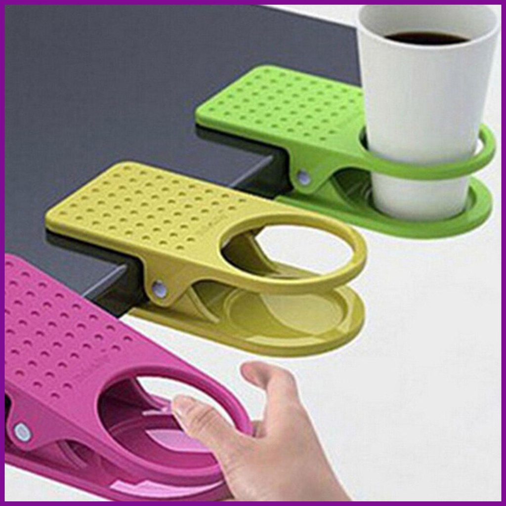 Desk Mug Clip Drinks Holder ABS Metal Clipping Stand Bottle Beverage Table Clips for Study Room Living Room Train gelhmy