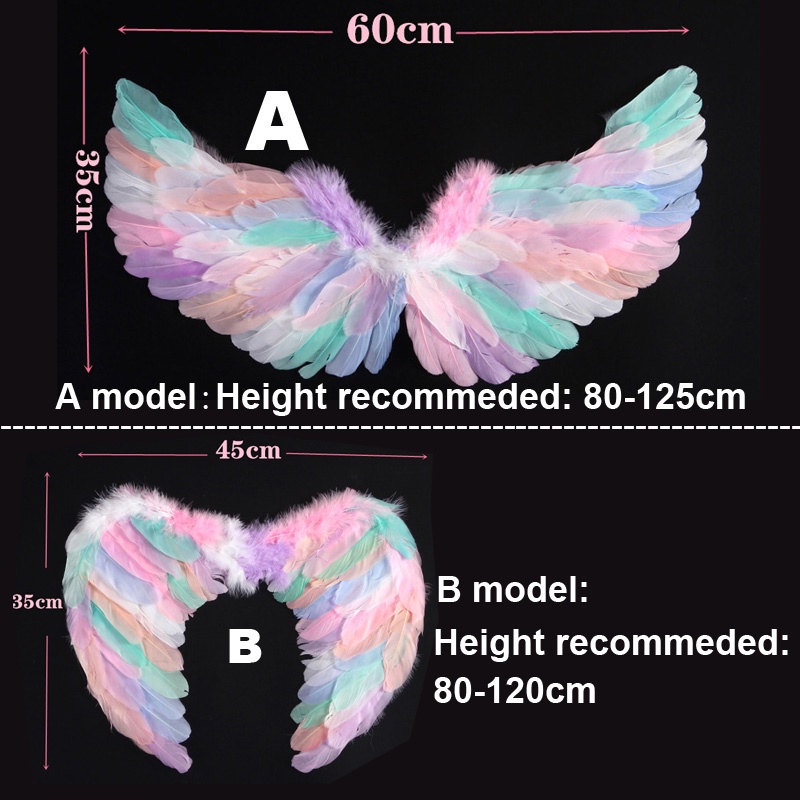 Multi Reliable Angel Costume Baby Girl Rainbow Wings Feather Unicorn Kids Birthday Cosplay Party Pho Purpose Must - Image 4