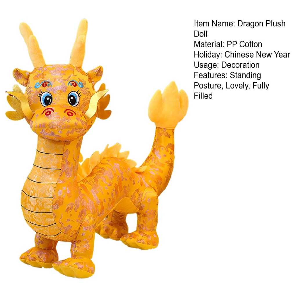 Purpose Premium largesize| Soft Dragon Toy 2024 Zodiac Plush Doll Cute Cartoon Mascot Chinese New Year Perfect Holida... - Image 4