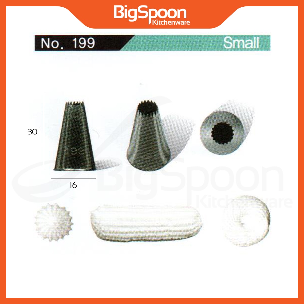 BAKECRAFT Open Star Icing Piping Nozzle | Stainless Steel Churros Nozzle | Piping Tip | Nozel Kek | 
